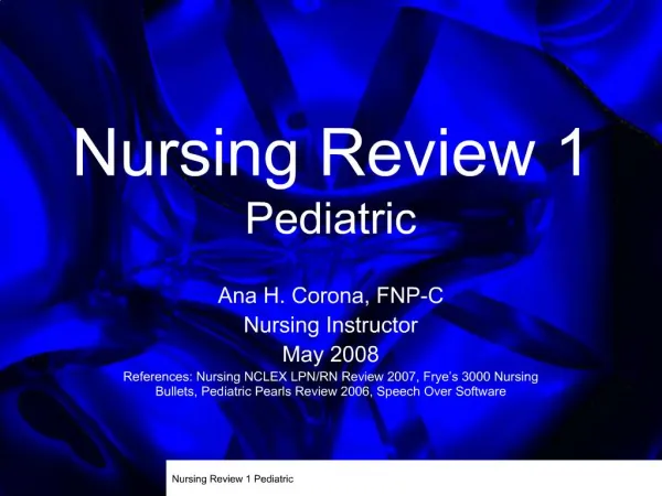 Nursing Review 1 Pediatric
