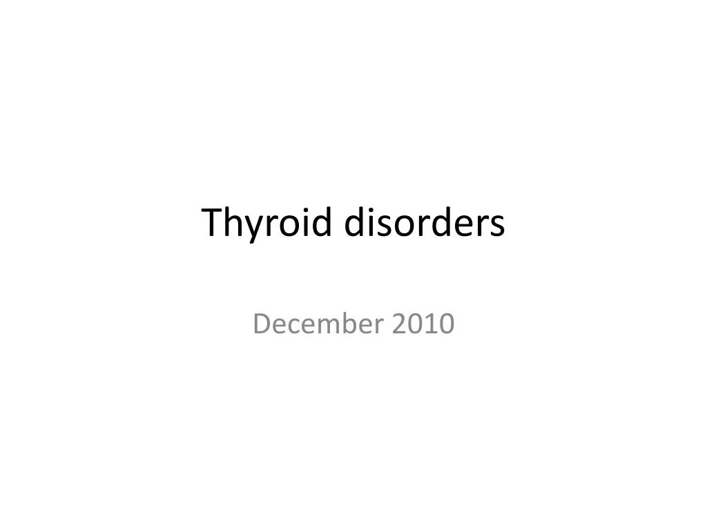 thyroid disorders