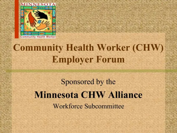 Community Health Worker CHW Employer Forum