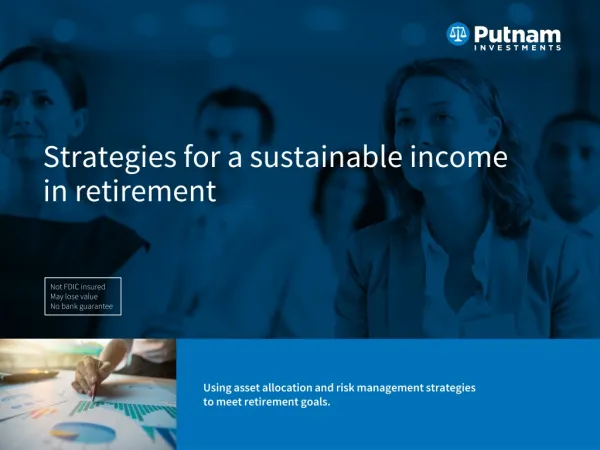 Strategies for a sustainable income in retirement