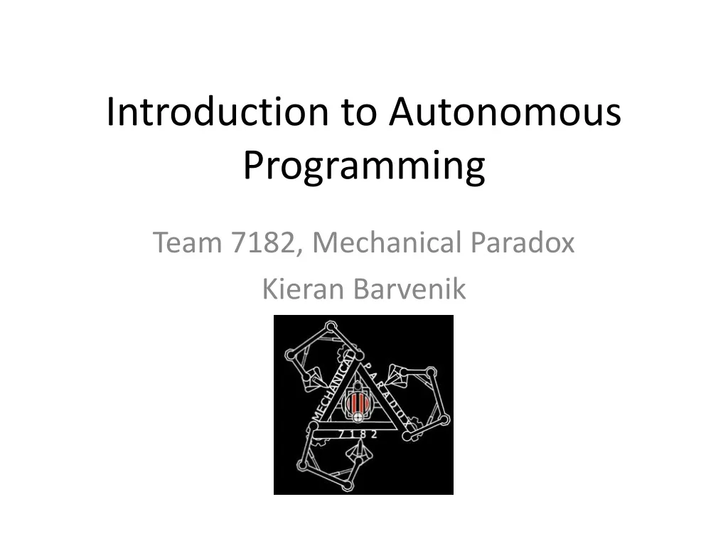 introduction to autonomous programming
