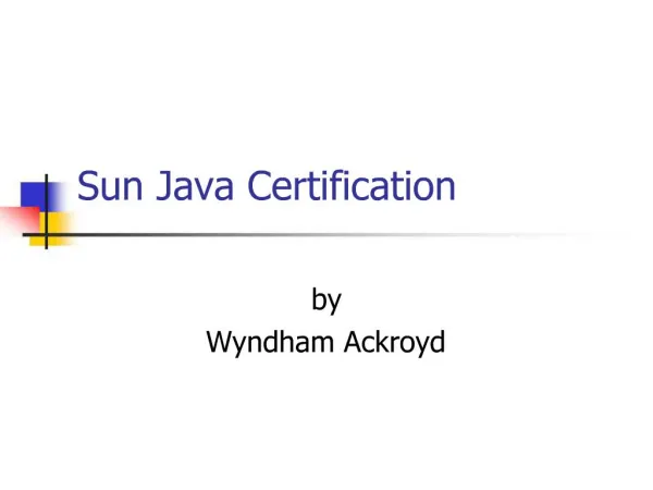 Sun Java Certification