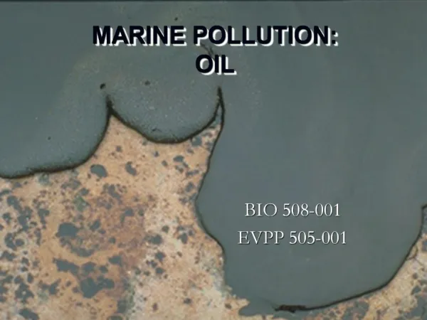 MARINE POLLUTION: OIL