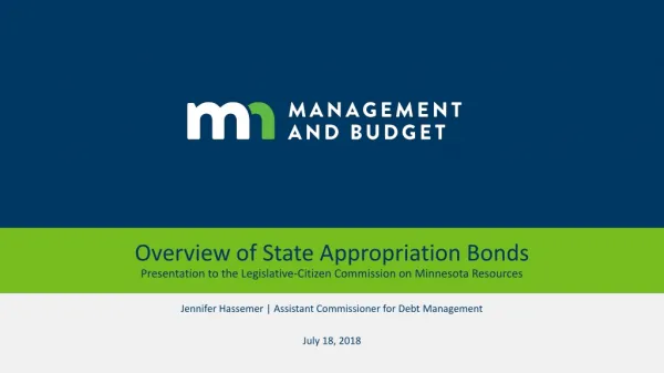 Jennifer Hassemer | Assistant Commissioner for Debt Management July 18, 2018