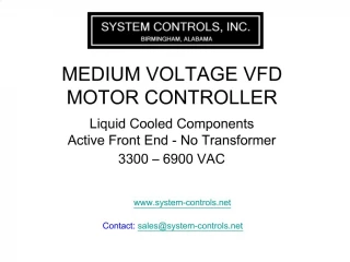 MEDIUM VOLTAGE VFD MOTOR CONTROLLER - slide 1
