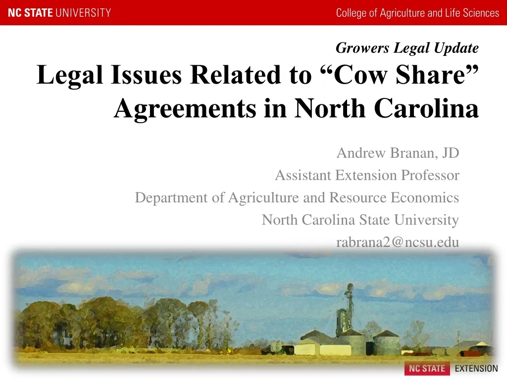 growers legal update legal issues related to cow share agreements in north carolina