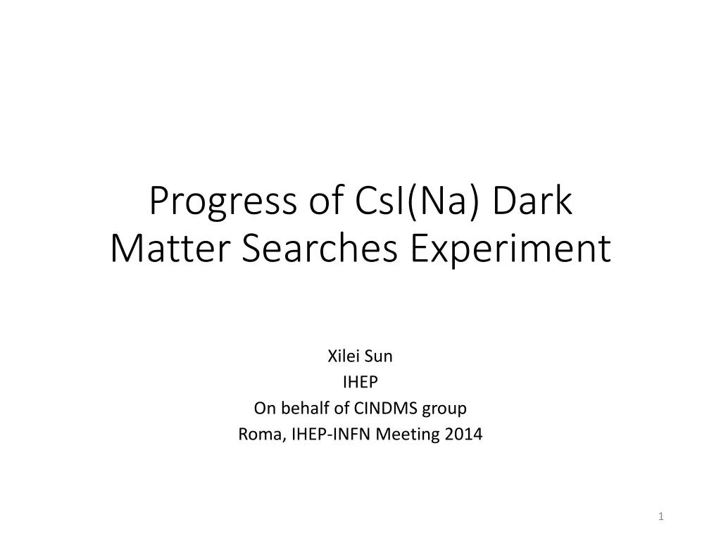 progress of csi na dark matter searches experiment
