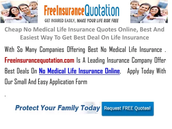 Cheapest No Medical Life Insurance Quotes Online