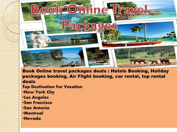 Book online Perfect holiday packages from cheap air e ticket