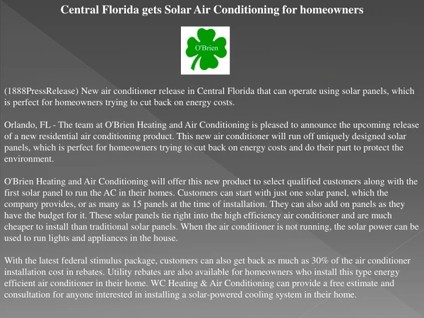 central florida gets solar air conditioning for homeowners