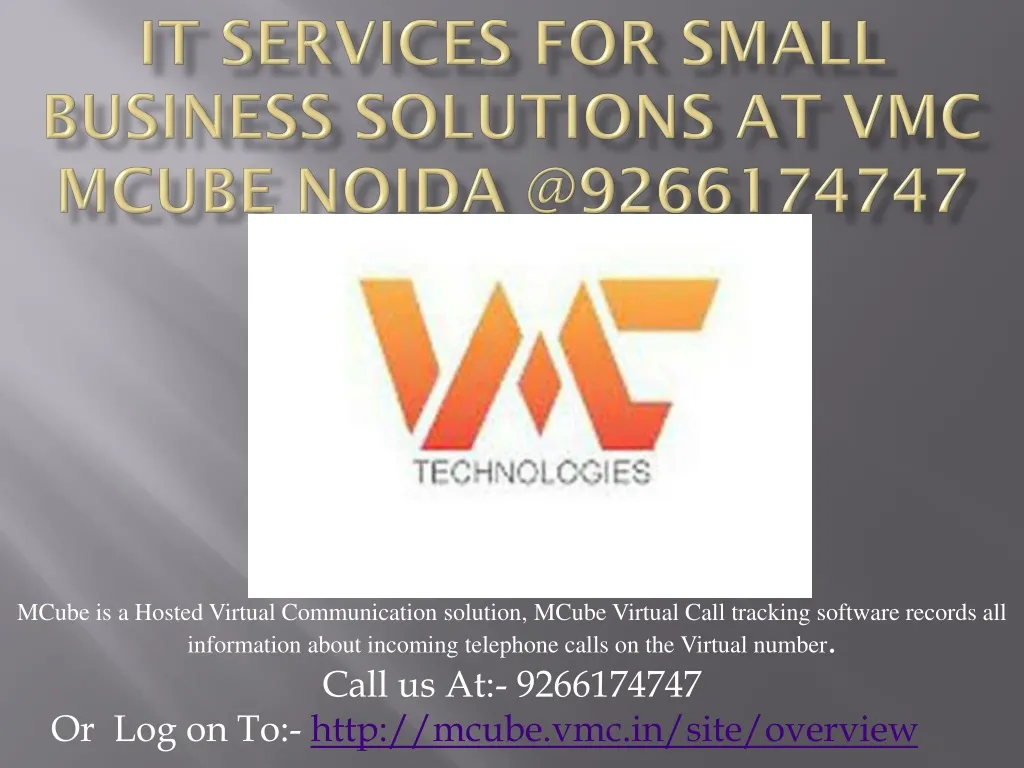it services for small business solutions at vmc mcube noida @9266174747