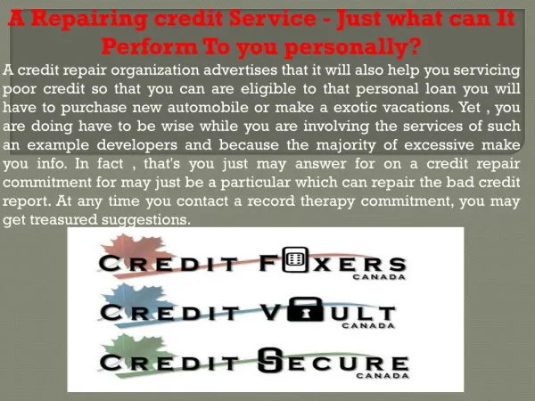 A Repairing credit Service