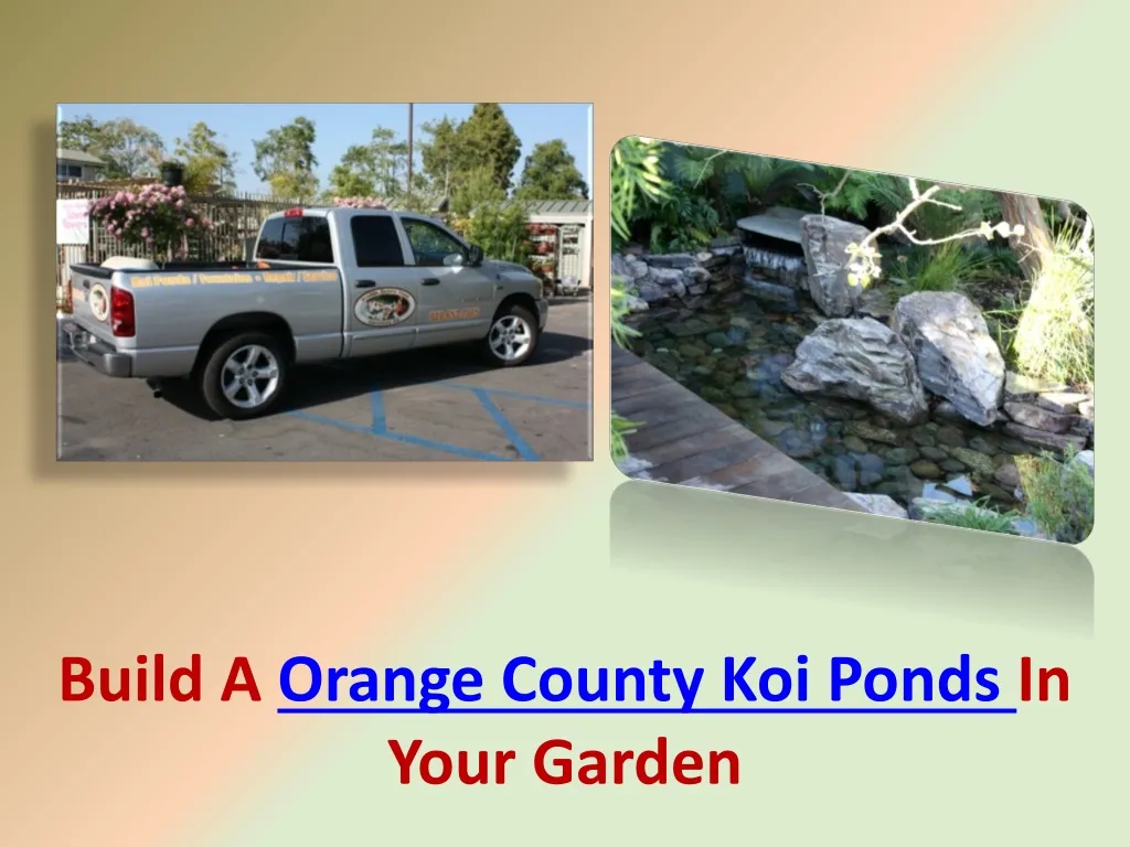build a orange county koi ponds in your garden