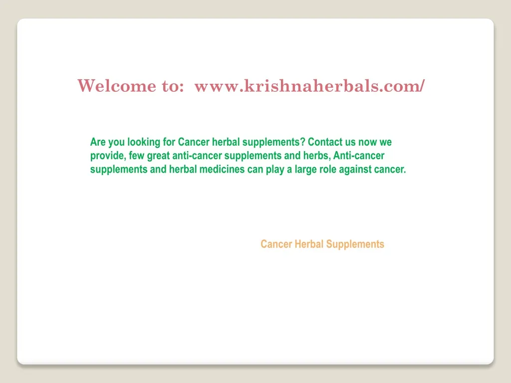welcome to www krishnaherbals com