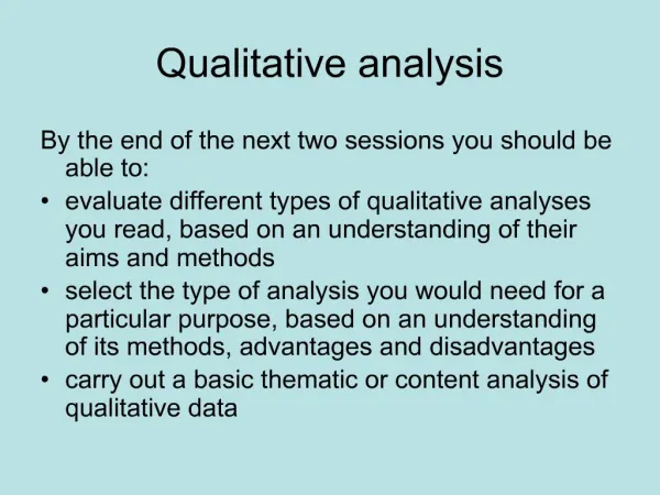Qualitative analysis