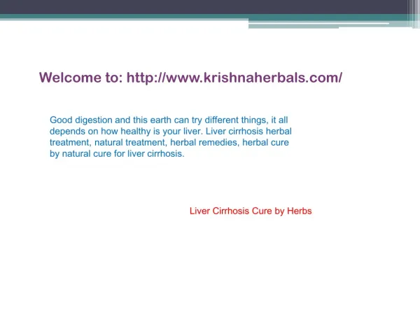 Liver Cirrhosis Herbal Remedies