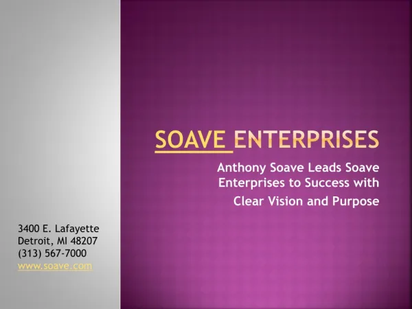 Anthony Soave Leads Soave Enterprises to Success with Clear