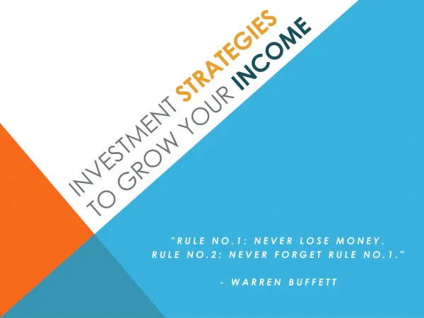 Investment Strategies To Grow Your Income