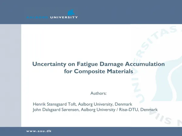 Uncertainty on Fatigue Damage Accumulation for Composite Materials Authors: