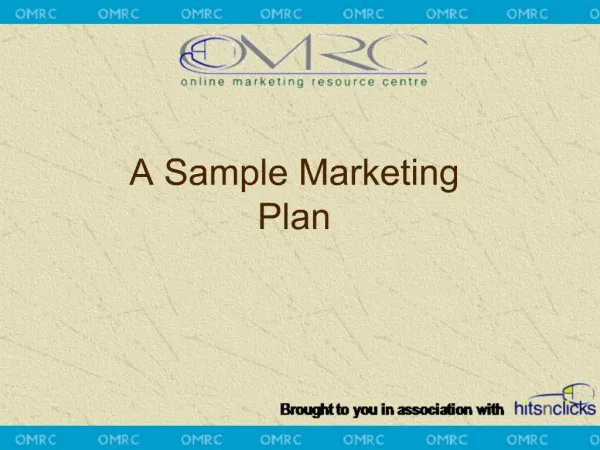 A Sample Marketing Plan
