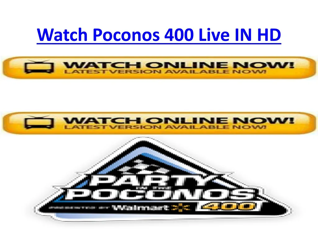 watch poconos 400 live in hd