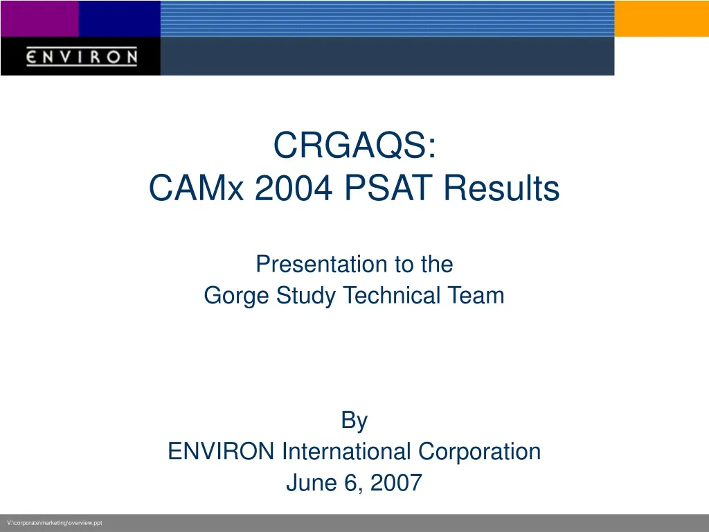 crgaqs camx 2004 psat results