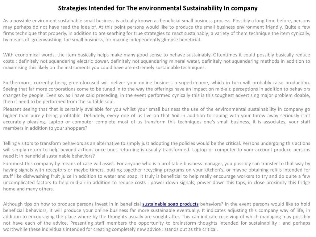 strategies intended for the environmental sustainability in company