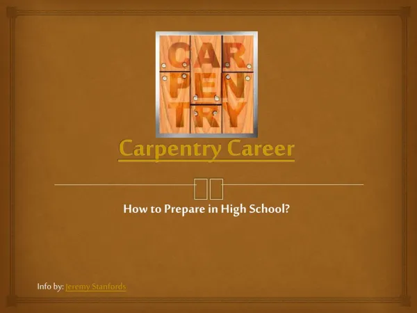 Carpentry Career