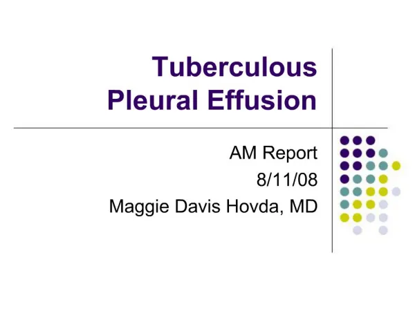 Tuberculous Pleural Effusion