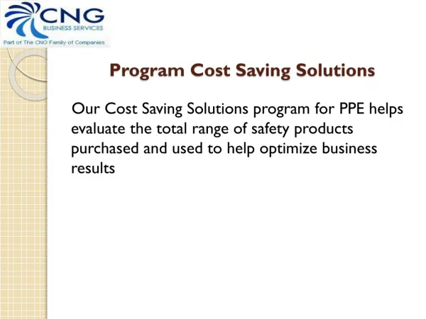 Program Cost Saving Solutions
