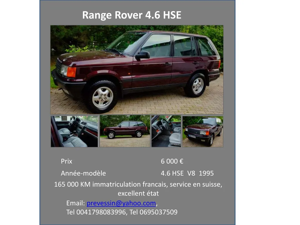range rover 4 6 hse