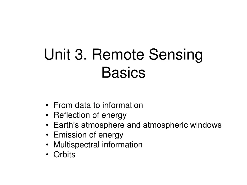 unit 3 remote sensing basics
