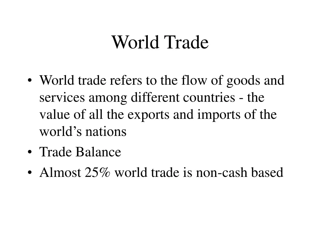 world trade