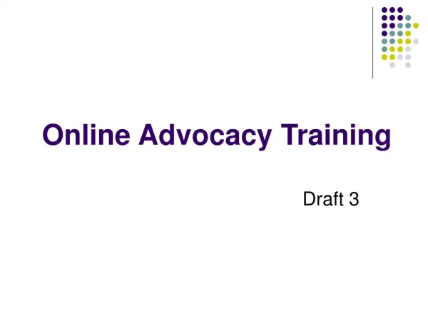 Advocacy Training- Draft