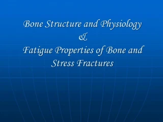 Bone Structure and Physiology Fatigue Properties of Bone and Stress Fractures - slide 1