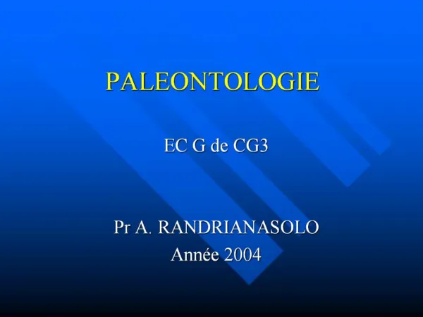 PALEONTOLOGIE