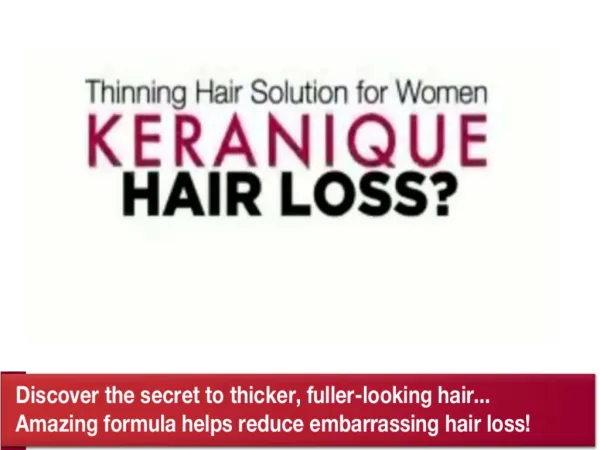 Rendezvous with Keranique - Thinning Hair Solution for Women