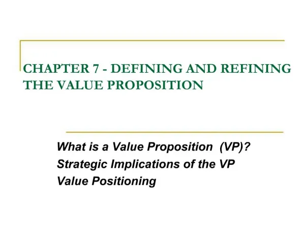 CHAPTER 7 - DEFINING AND REFINING n