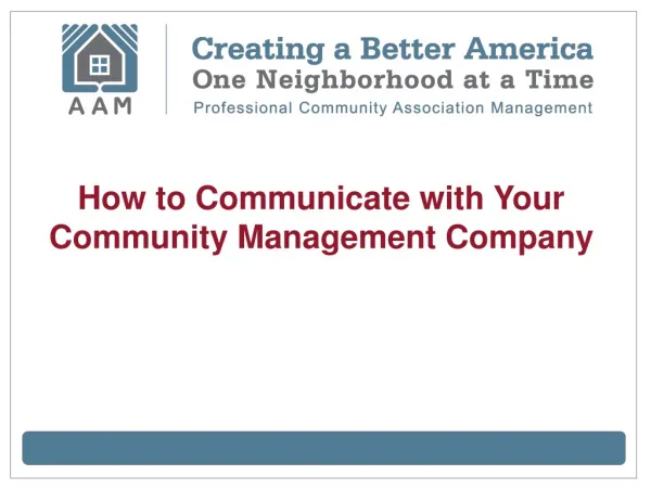 How to Communicate with Your Community Management Company