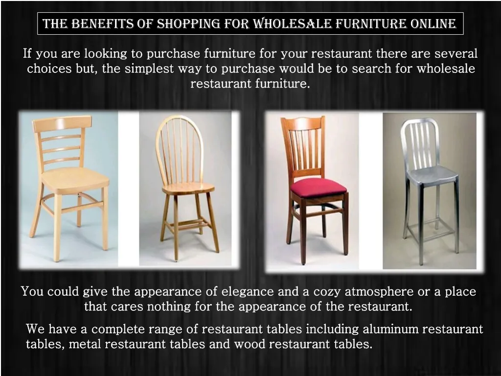 the benefits of shopping for wholesale furniture