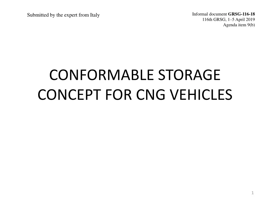 conformable storage concept for cng vehicles