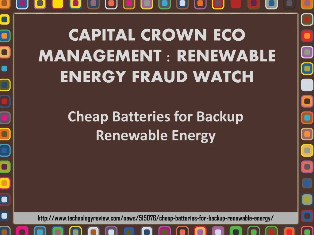 capital crown eco management renewable energy fraud watch