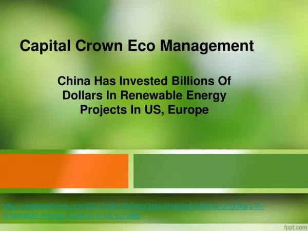 Capital Crown Eco Management - Renewable Energy