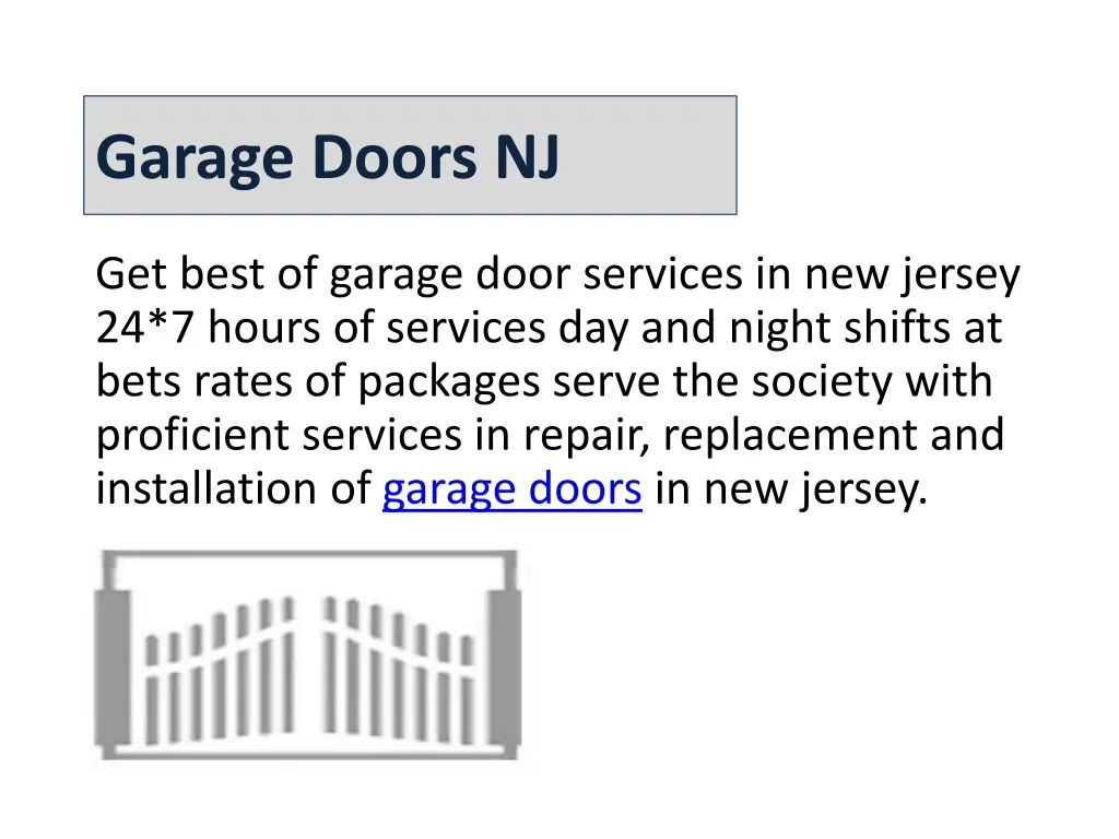 garage doors nj
