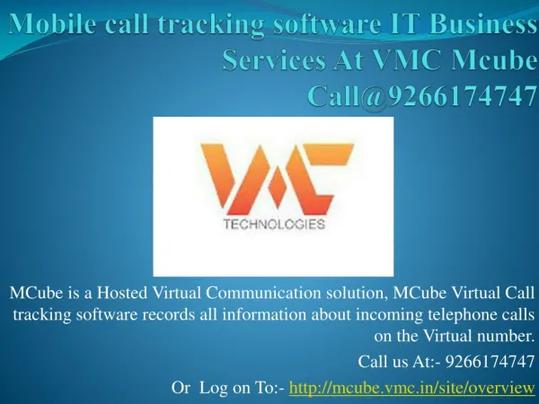Mobile call tracking software IT Business Services At VMC