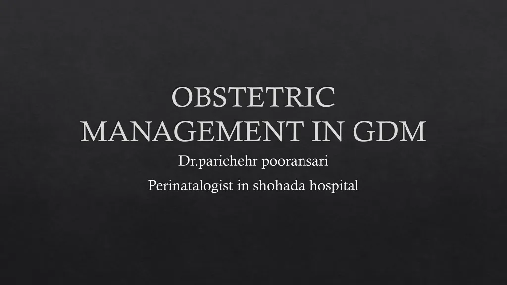 obstetric management in gdm