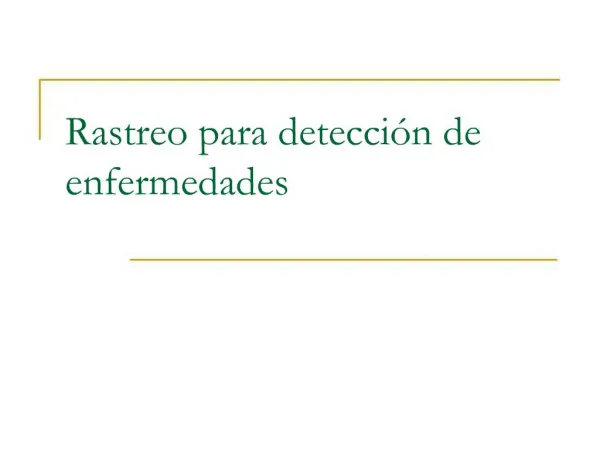 Rastreo para detecci n de enfermedades