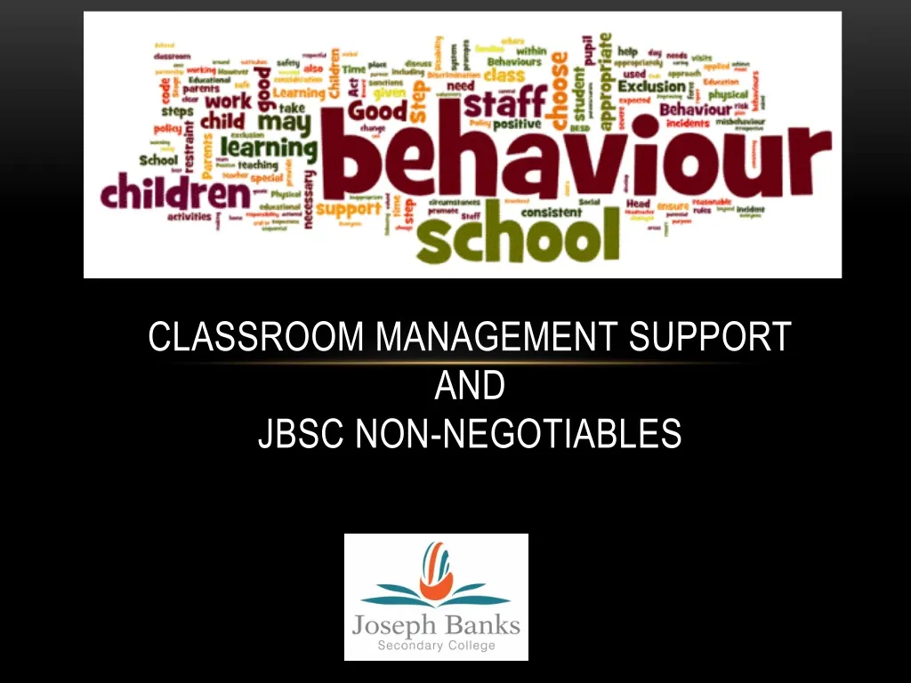 classroom management support and jbsc non negotiables