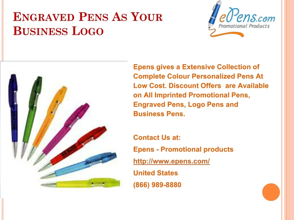 engraved pens as your business logo