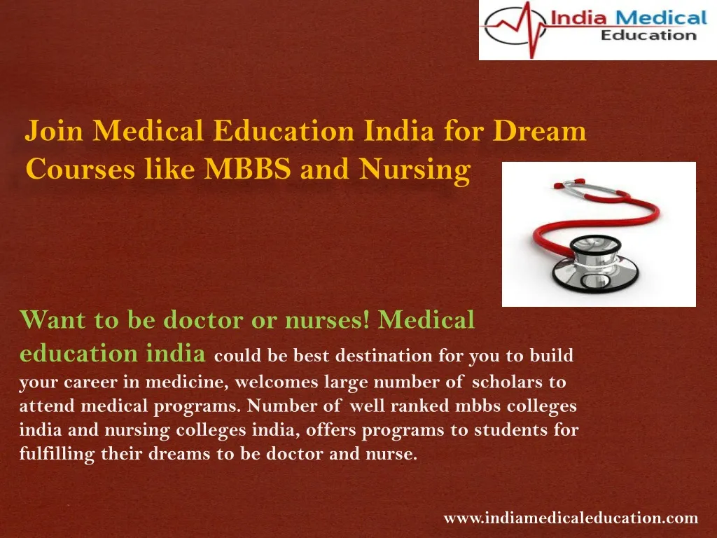 join medical education india for dream courses